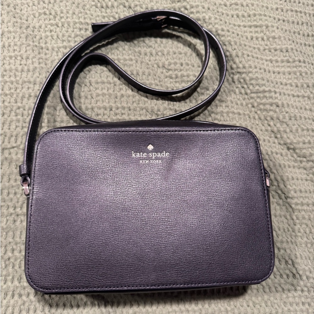 kate spade Black Leather Crossbody Camera Bag